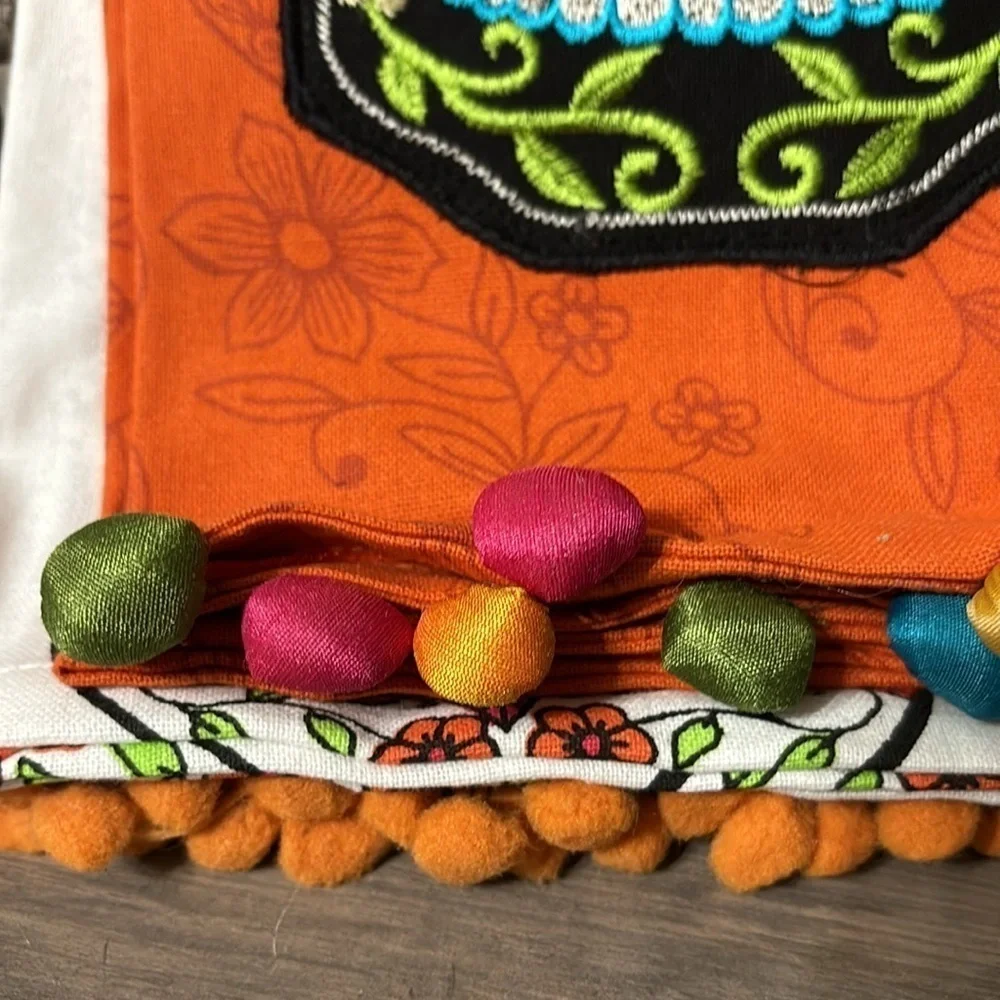 NWT! CYNTHIA ROWLEY CURIOUS SUGAR SKULL 3 PACK 100% COTTON HALLOWEEN TOWELS